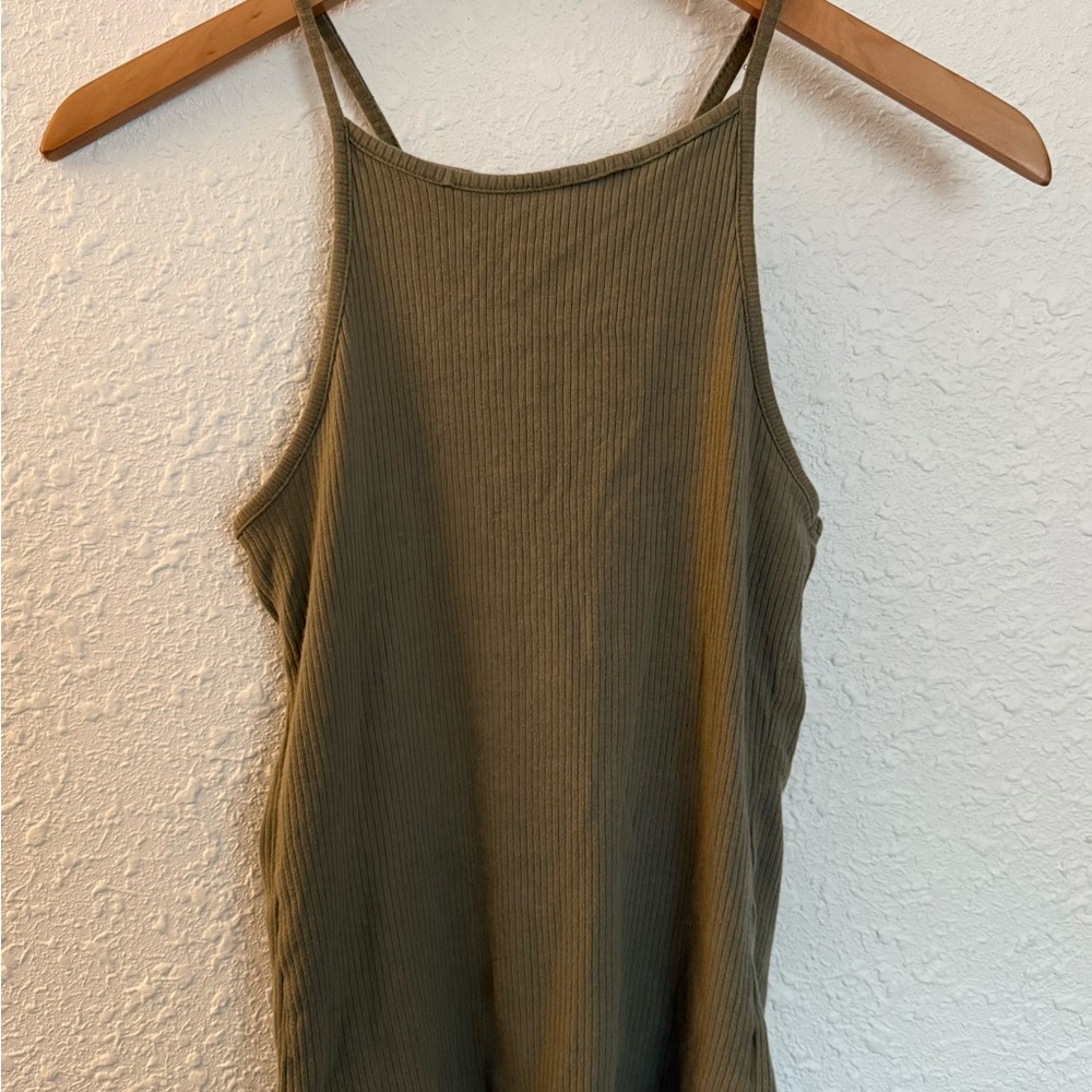 Ambiance Olive Ribbed Tank Top